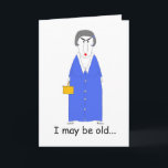 Crabby Funny Old Woman Birthday Greetings Card<br><div class="desc">A crabby, old woman who is happy she's younger than any person you send this Crabgrass Cards birthday greeting to. Aunt, sister, mother, grandmother, friend, enemy--everyone will laugh at the greeting extolling the virtues of being younger than the birthday girl. Buy this card and show that age is only a...</div>