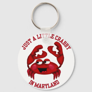 Crabby in Maryland Keychain