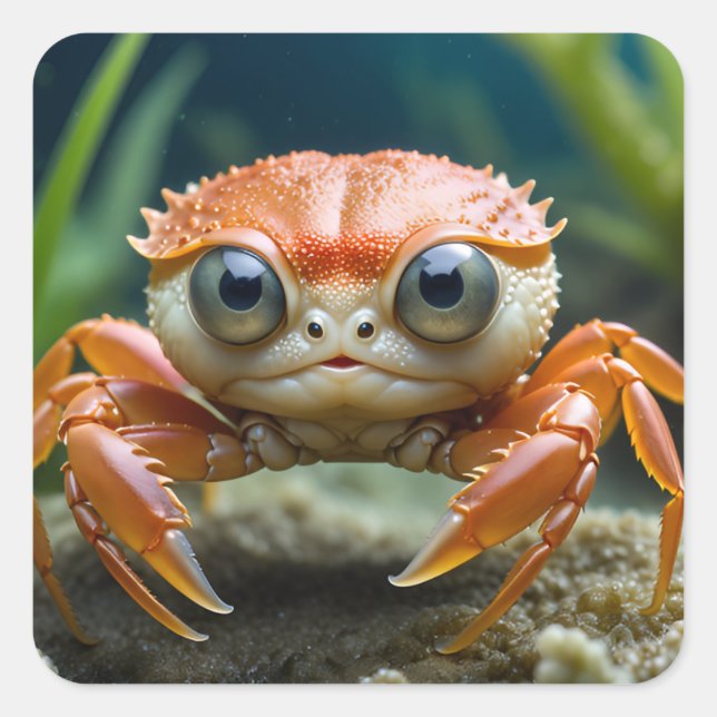 Crabby Kid Square Sticker (Front)