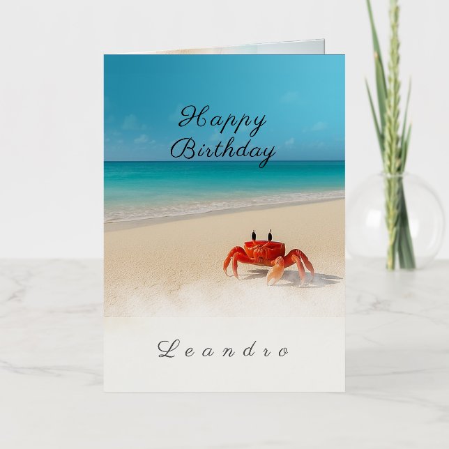Crabby Mischief – Custom Name Birthday Card (Front)