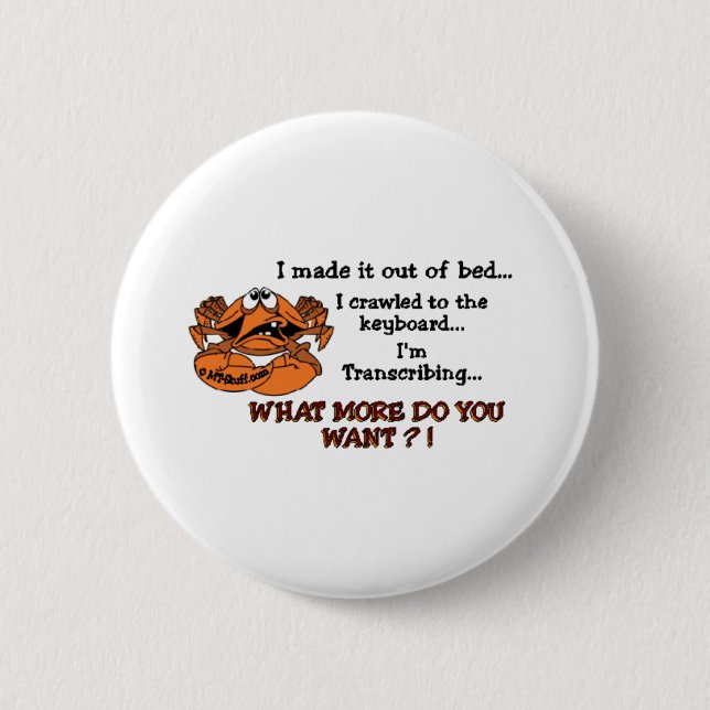 Crabby MT 2 Inch Round Button (Front)