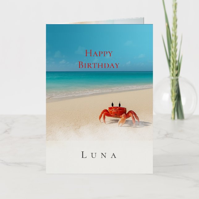 Crabby Peace – Custom Girl Happy Birthday Card (Front)