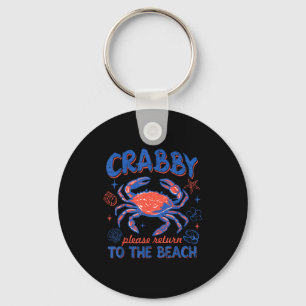 Crabby return to the beach summer vacation crab keychain