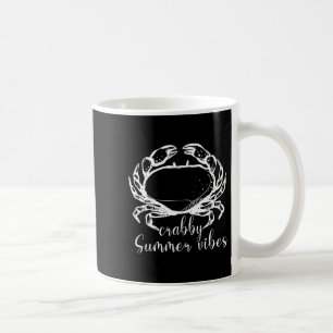 Crabby Summer Vibes,love Crab, Beach Funny Gift Me Coffee Mug