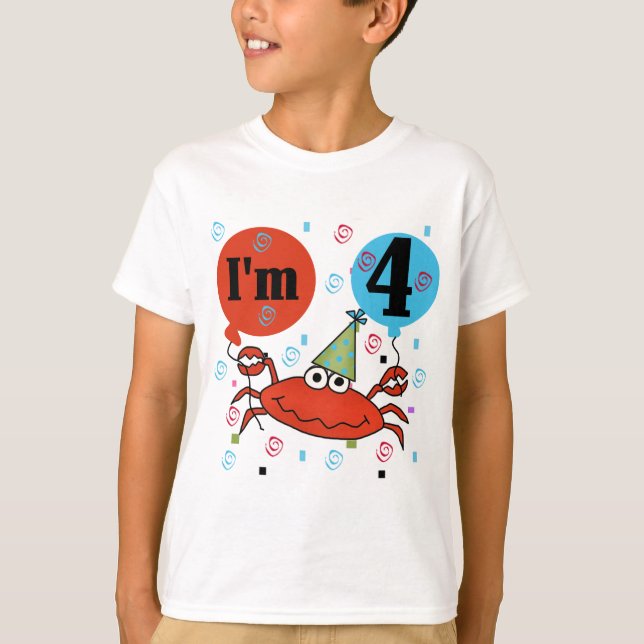 Crabe 4e anniversaire Tshirts et cadeaux (Devant)