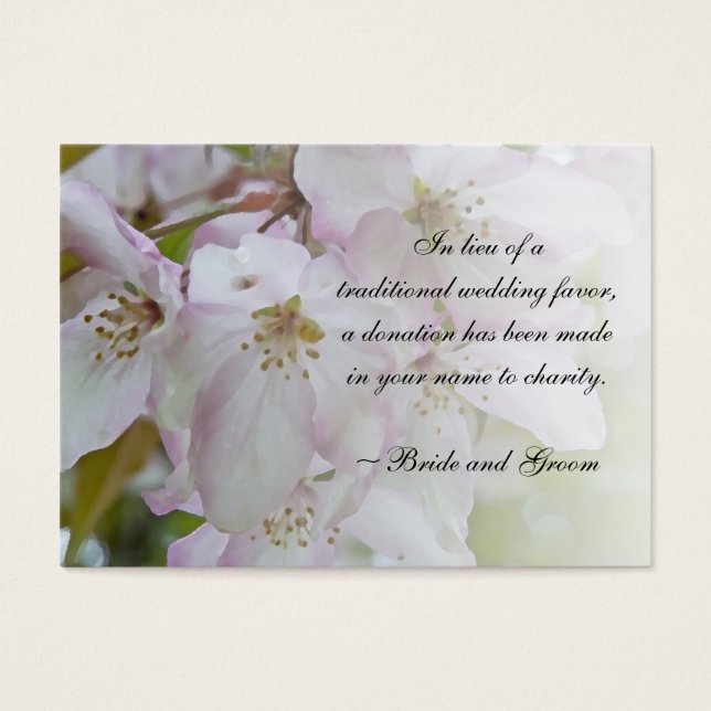 Crabe blanc rose Apple Blossom Mariage Carte de bi (Devant)