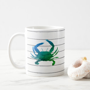 Crabe bleu Aquarelle Peinture Mug