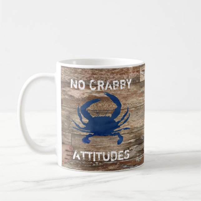 Crabe bleu Pas de crabe Attitudes Café Mug (Gauche)