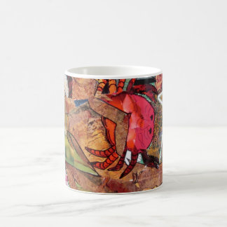 Crabe, collage, tasse de café, tasse