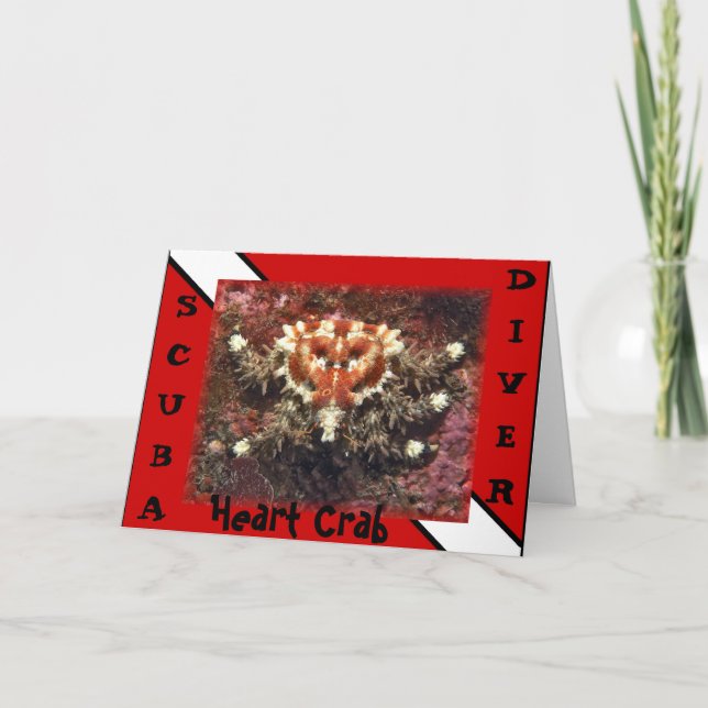 Crabe de coeur de plongeur autonome - carte (Devant)