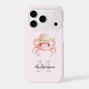 Crabe rose blush avec monogramme de chapeau
