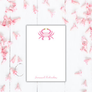 Crabe Rose Personnalisé, Post-it Côtiers