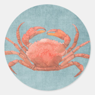 Crabe rouge sur les autocollants Denim