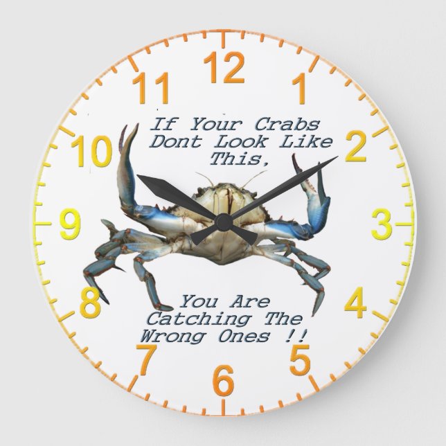 Crabes à couver amusants, horloge murale (Recto)