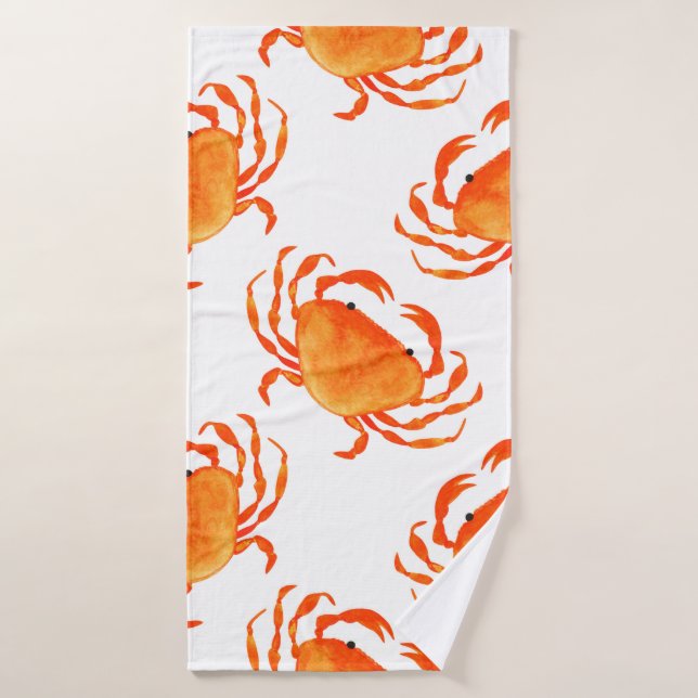 Crabes orange sans couture motif (Serviette de bain)