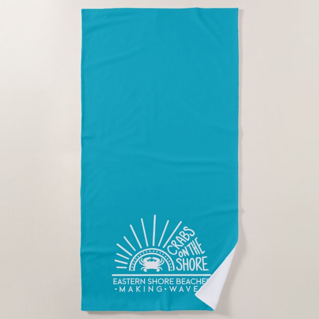 Crabes sur le rivage - serviette de plage Turquois (Devant)
