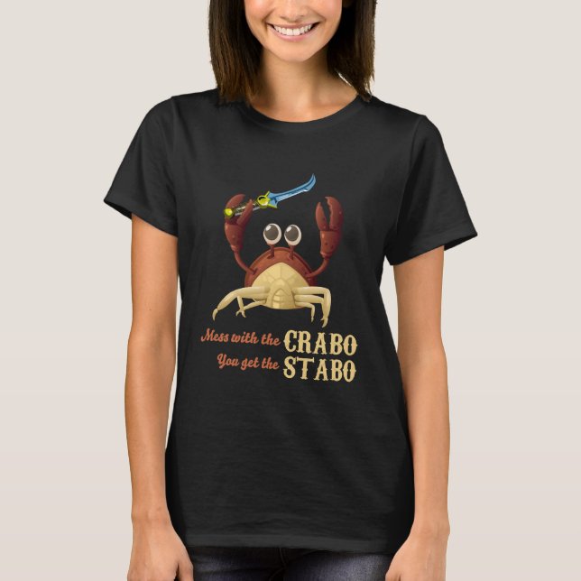 Crabo Stabo the crab with a knife shirt (Front)
