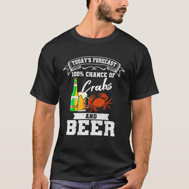 Crabs and Beer Chesapeake Blue Crab Shirt Crabbing (Front)