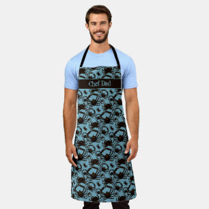 Crabs Blue Pattern Seafood Personalized  Apron