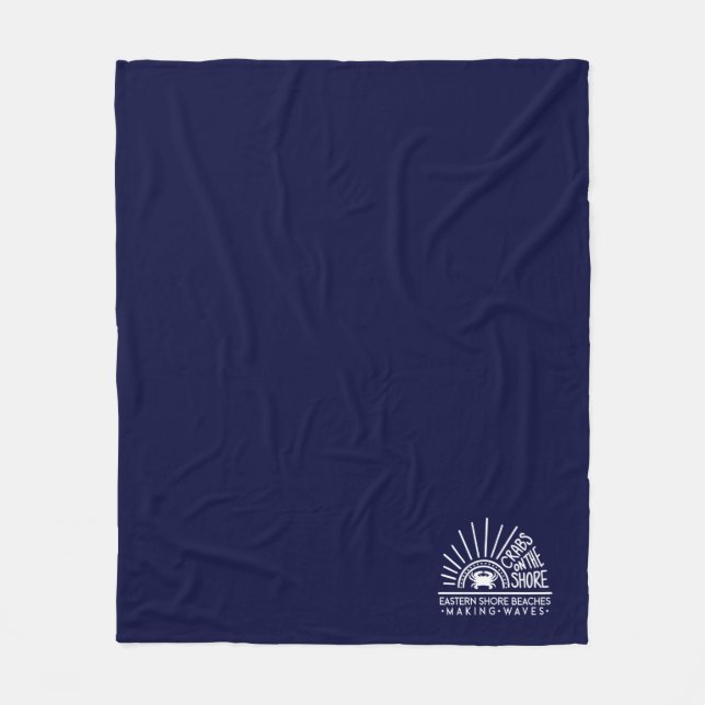 Crabs on the Shore Corner Logo Fleece Blanket (Front)