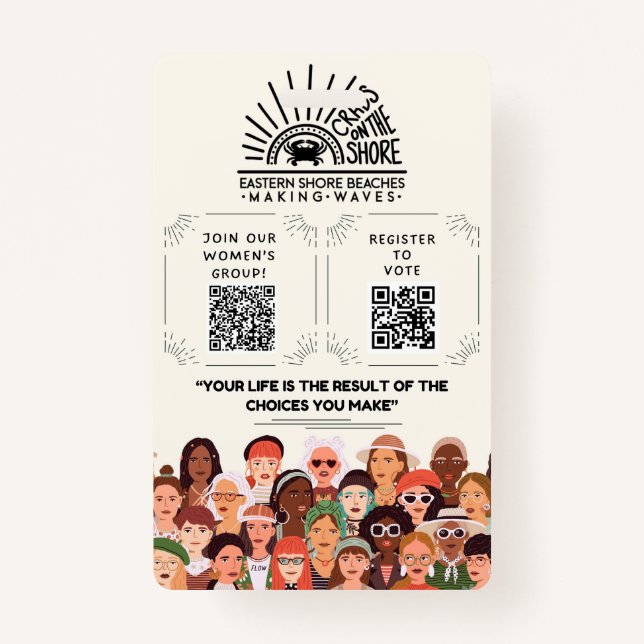 Crabs on the Shore Join and Register Badge (Front)