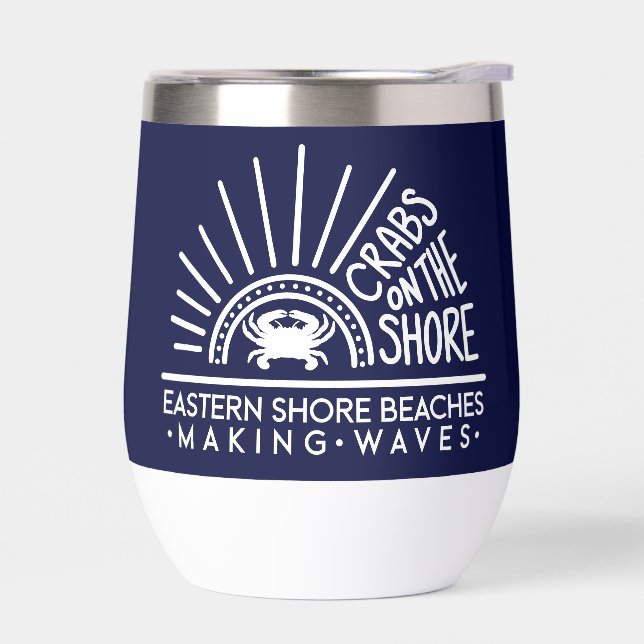 Crabs on the Shore Wine Tumbler (Left)