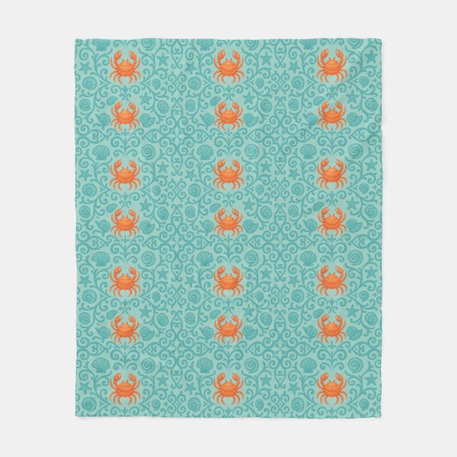 Crabs Ornamental Symphony Fleece Blanket (Front)