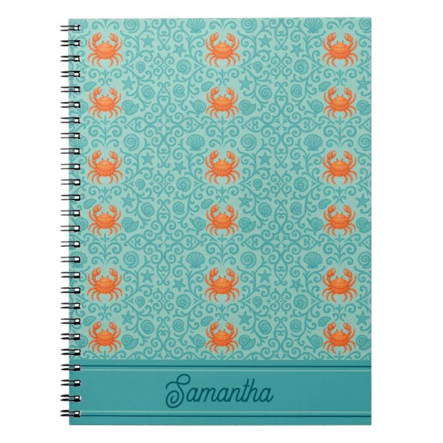 Crabs Ornamental Symphony Personalized Notebook (Front)