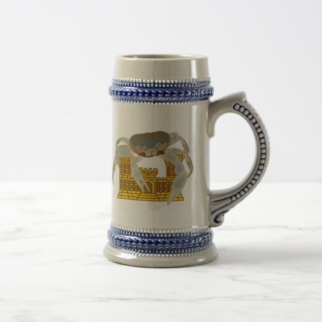 Crabs over cracked castles beer stein (Right)