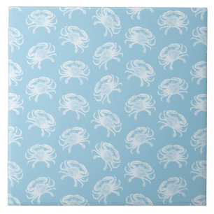 Crabs Print Pattern Vintage Art Ocean Crab Design Tile