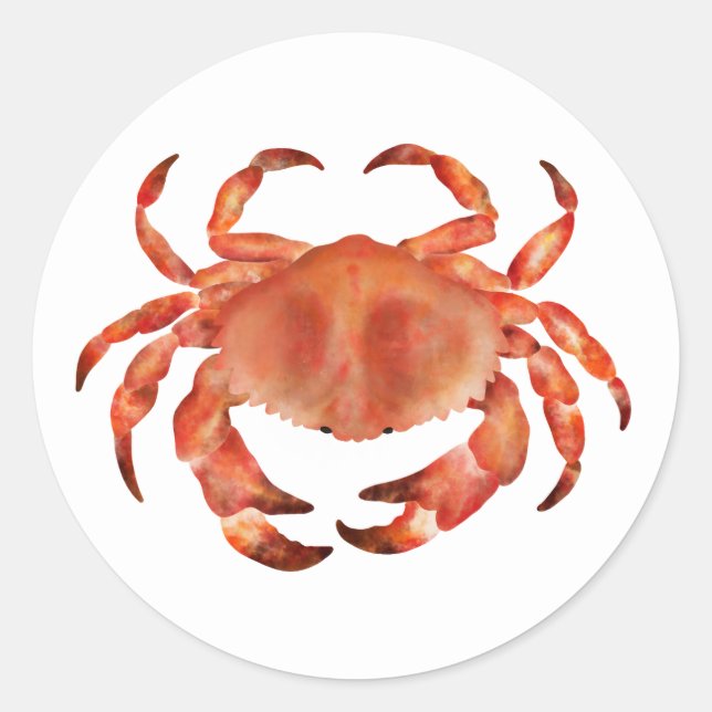 Crabs Seaside Coastal Nautical Classic Round Sticker (Front)