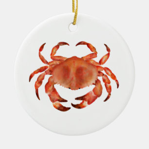 Crabs Seaside Pattern Personalized Ceramic Ornament