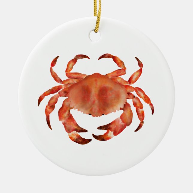Crabs Seaside Pattern Personalized Ceramic Ornament (Front)