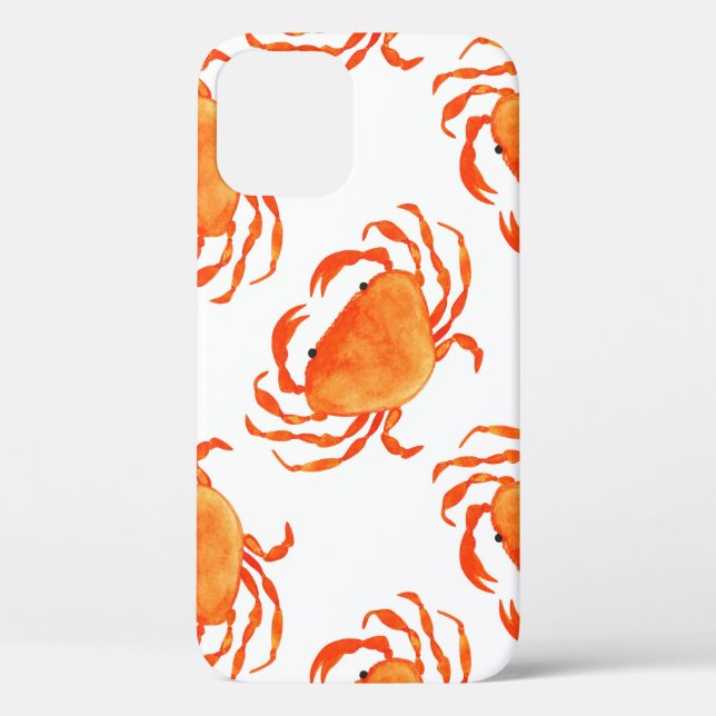 Crabs Watercolor: White Background Pattern Case-Mate iPhone Case (Back)