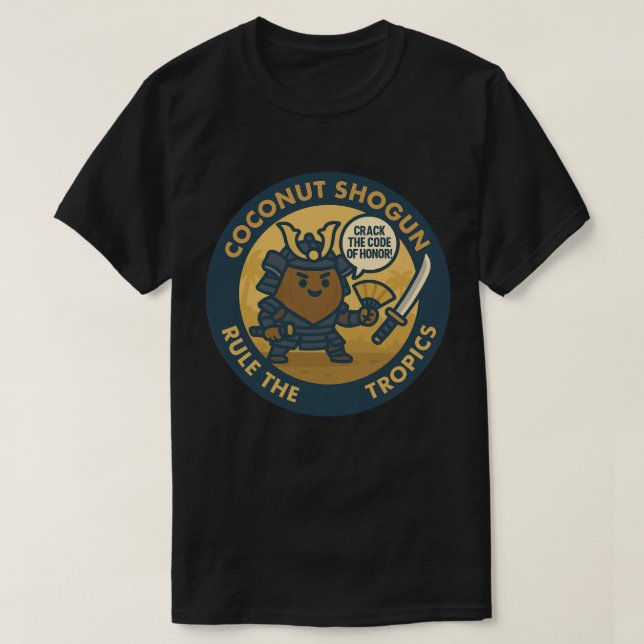 Crack The Code Of Honour Samurai Coconut T-Shirt (Design Front)