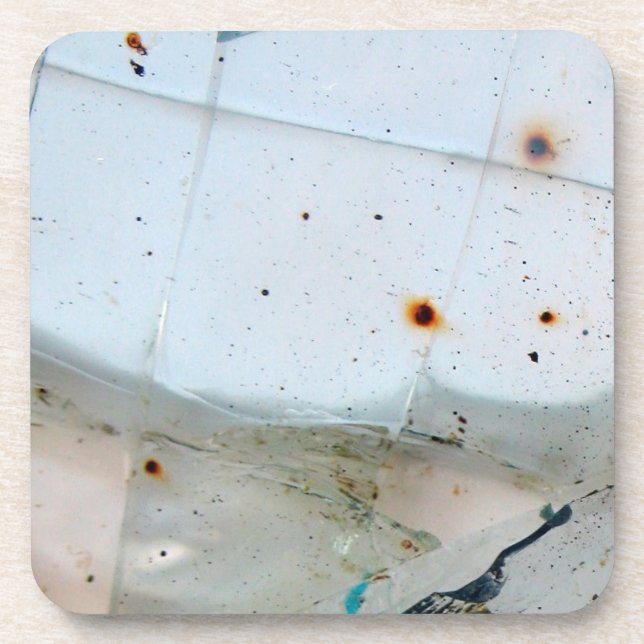 Cracked and Rusty Glass Coaster (Front)