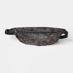 Cracked asphalt road grey lines fanny pack