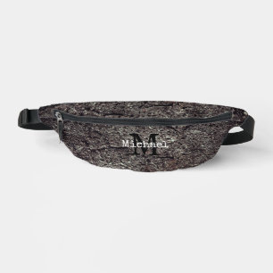 Cracked asphalt road grey lines Monogram Fanny Pack