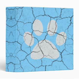 Cracked Baby Blue  Animal Paw Print Antique Binder