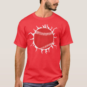 Cracked Baseball Sports Activity Lover boy T-Shirt