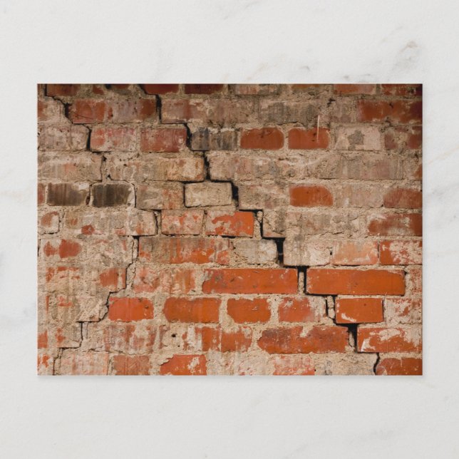 Cracked brick wall postcard (Front)