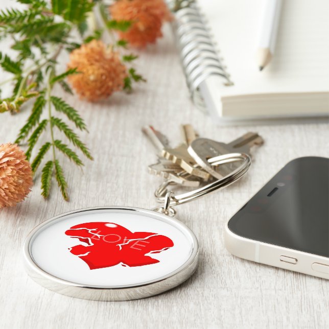 Cracked + Broken Heart Keychain (Side)