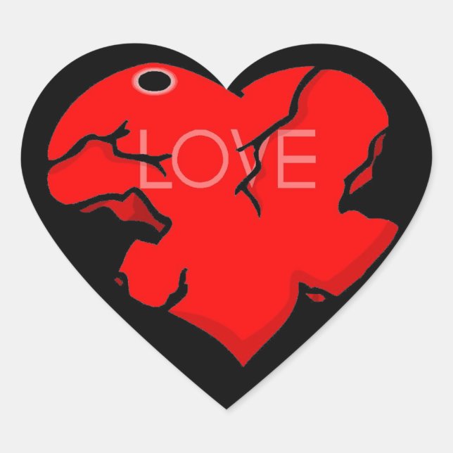 Cracked + Broken Heart Sticker (Front)