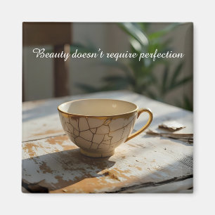 cracked broken teacup inspirational Magnet