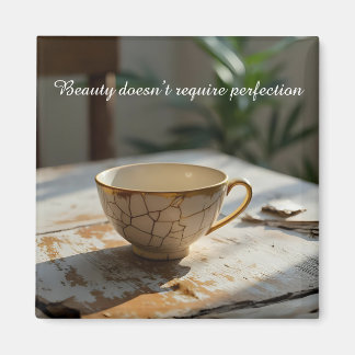 cracked broken teacup inspirational Magnet