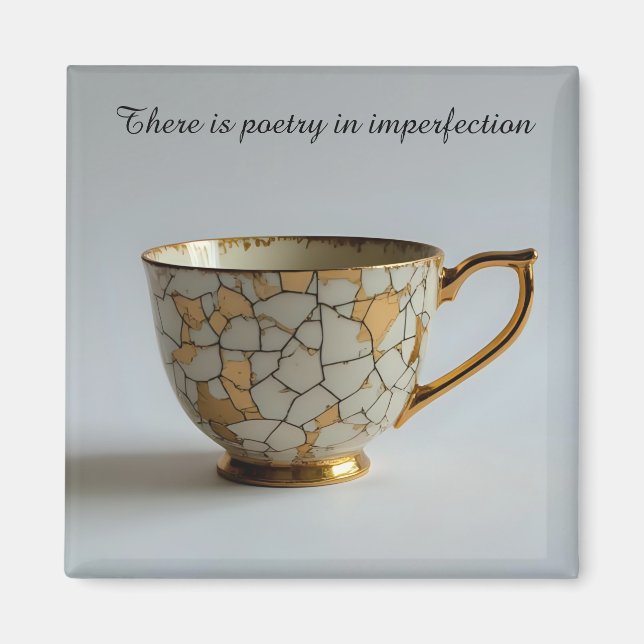cracked broken teacup inspirational Magnet (Front)