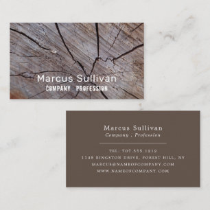Cracked Brown Wood Business Card