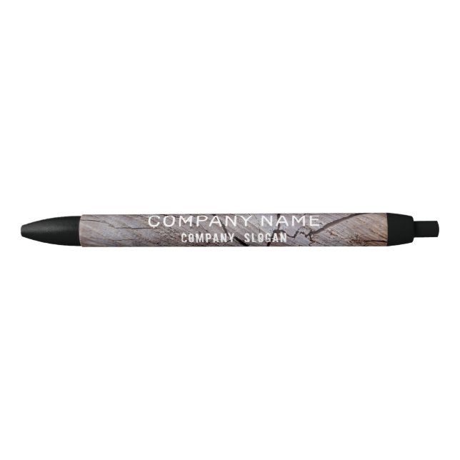 Cracked Brown Wood Company/Event Black Ink Pen (Front)