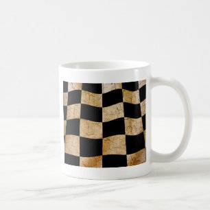 Cracked chequered flag coffee mug