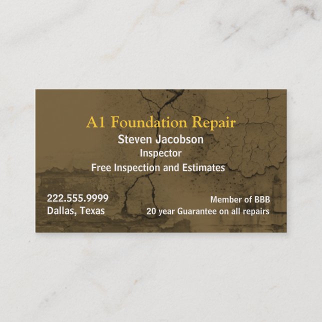 Cracked Concret and Plaster Business Card (Front)